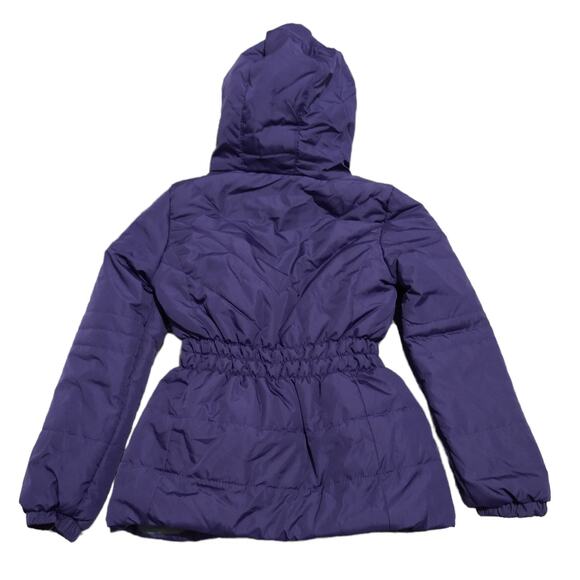 WEATHERTAMER Girls Small Faux Fur Lined Hood Puffer Jacket Gray Fleece Beanie - Picture 4 of 9